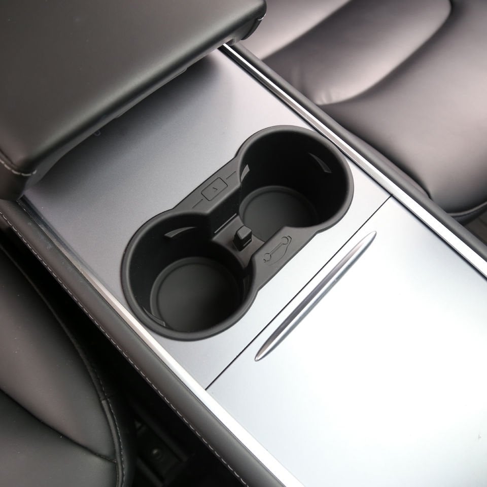 Tesla Model Y 2019-2024 // Model 3 Bardaklık Silikon Gri