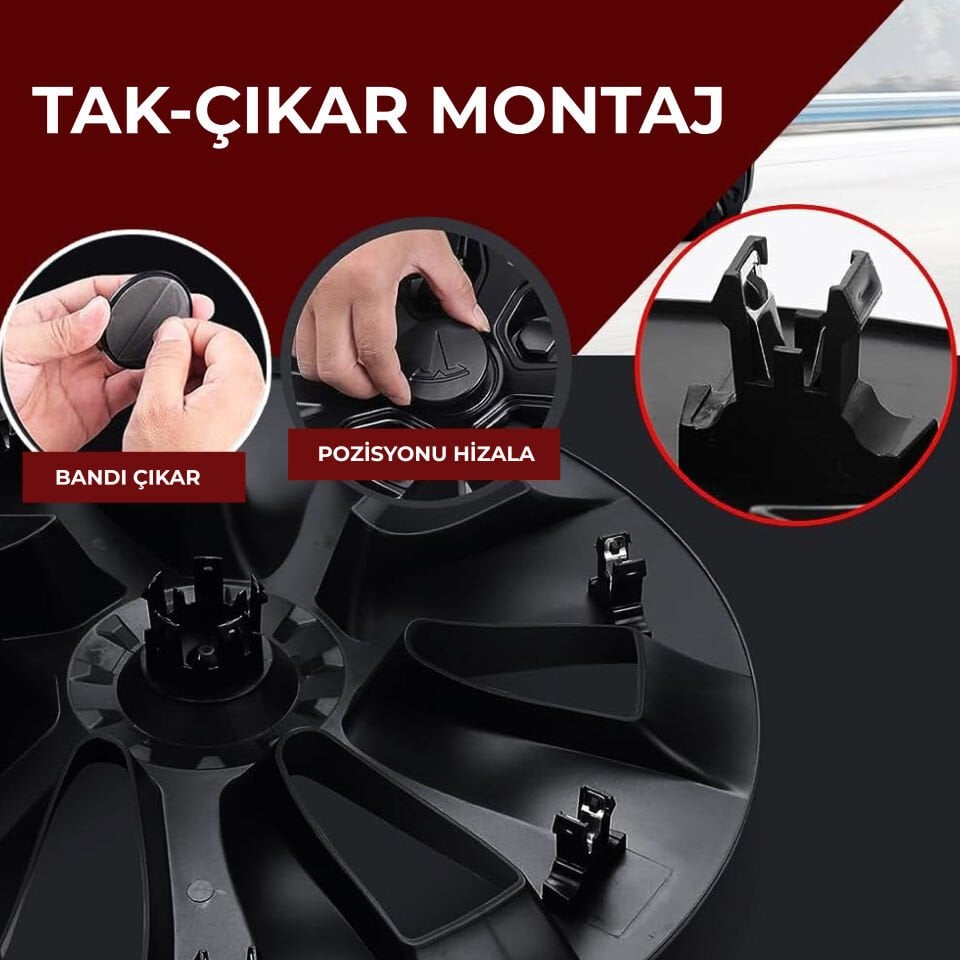 Tesla Model Y 2019-2024 Tornado V1 Jant Kapakları (4'lü Set)