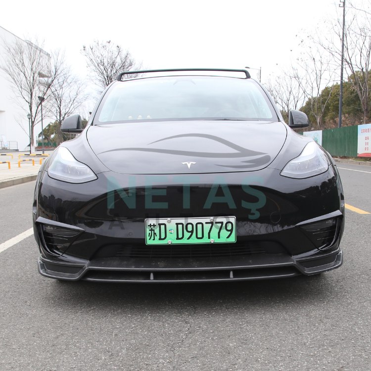 Tesla Model Y 2019-2025 Sis Farı Kaşı Stil 2 Parlak Siyah