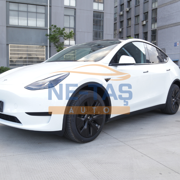 Tesla Model Y 2019-2024 Jant Kapakları Stil 7 – Mat Siyah (4,lü Set)