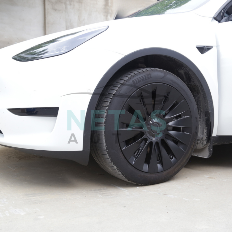 Tesla Model Y 19'' Uberturbine V2 Jant Kapakları – Mat Siyah / ABS Koruma