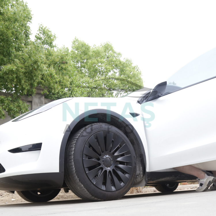 Tesla Model Y 19'' Uberturbine V2 Jant Kapakları – Mat Siyah / ABS Koruma