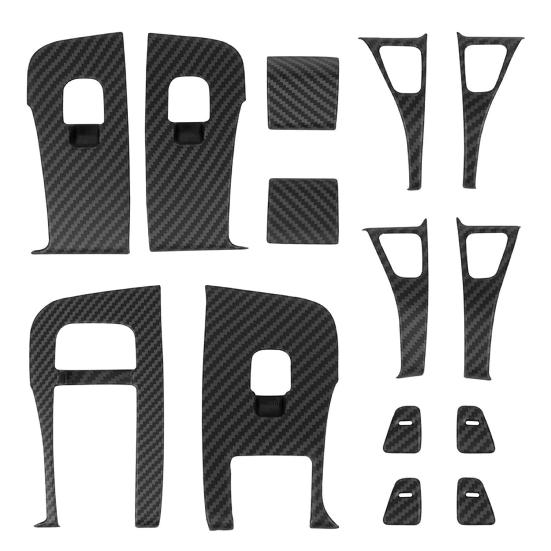 Tesla Model Y 2019-2024 // Model 3 Cam Açma Kumanda Kaplamaları Mat Karbon