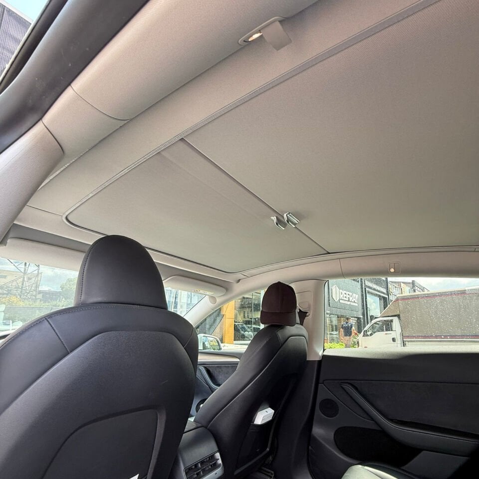 Tesla Model Y 2019-2025 Tavan Perdesi Gri OEM Uyumlu %100 Güneş Engelleme