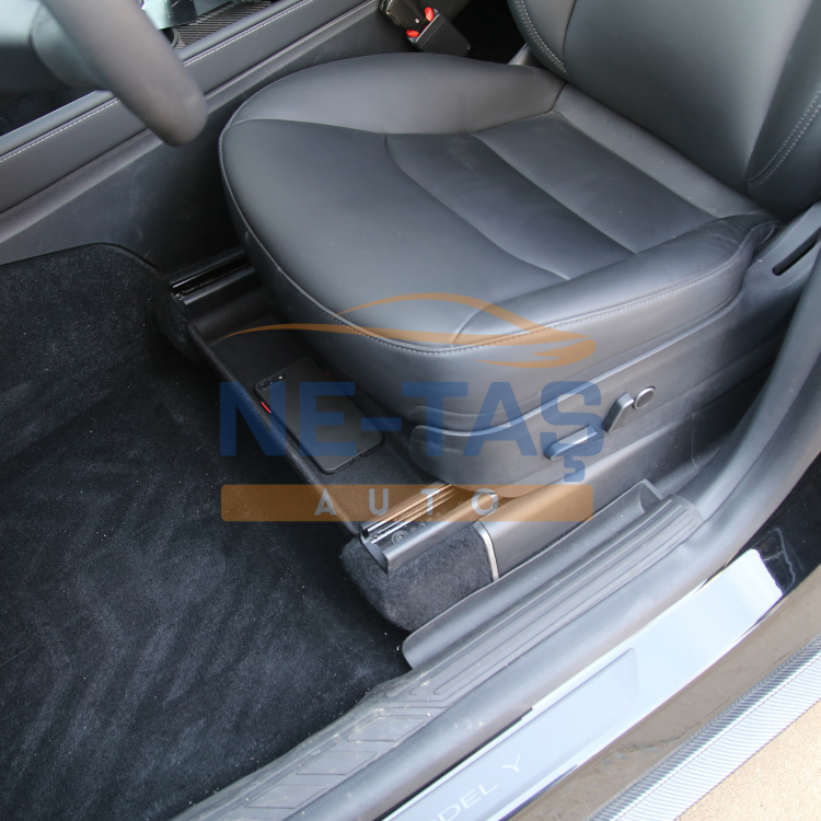 Tesla Model Y 2019-2025 Koltuk Altı Saklama Kutusu (Flock)