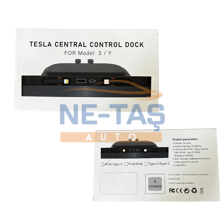 Tesla Model Y 2019-2025 USB Type-C Şarj Çoklayıcı Adaptör