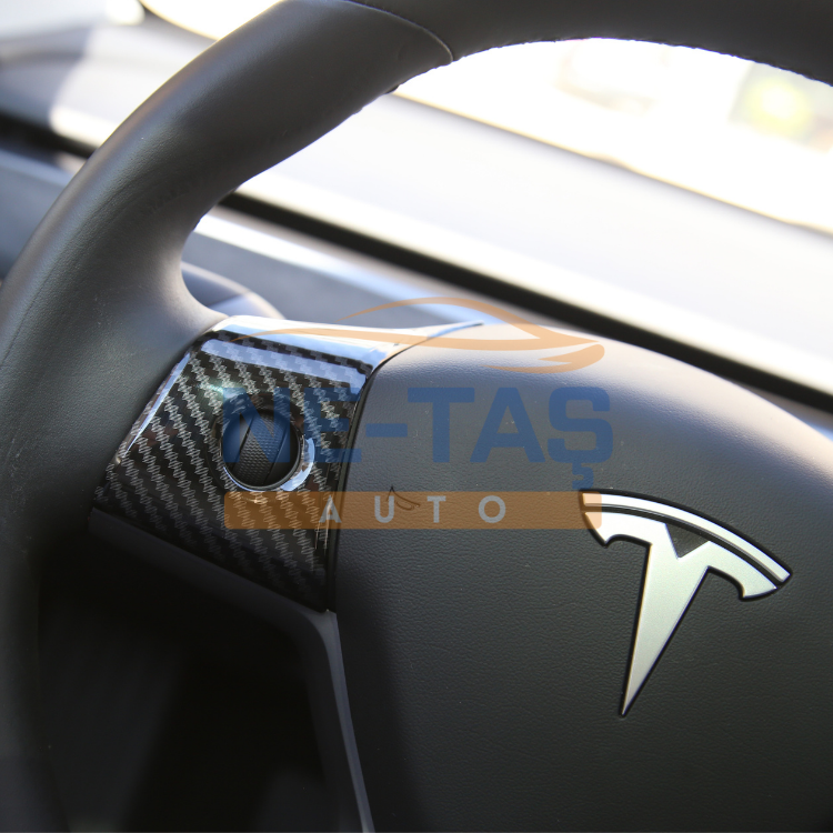 Tesla Model Y 2019-2025 Direksiyon Tuş Takımı Mat Karbon
