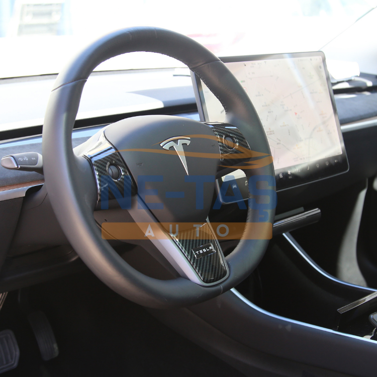 Tesla Model Y 2019-2025 Direksiyon Tuş Takımı Mat Karbon