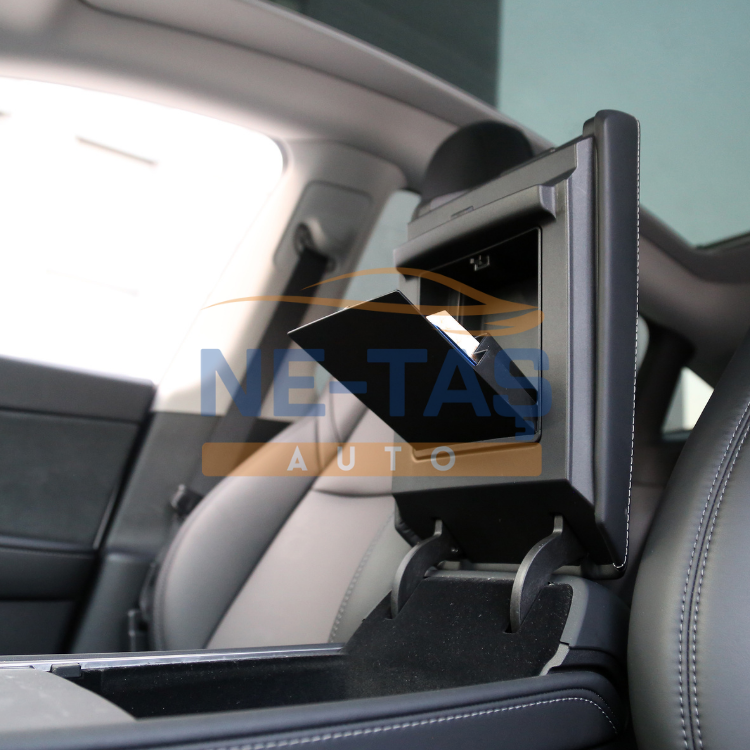 Tesla Model Y 2019-2025 Kol Dayama Arka Saklama Kutusu Bölmeli