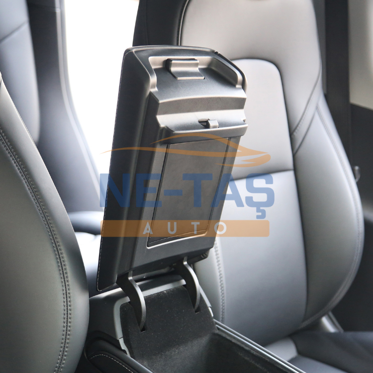 Tesla Model Y 2019-2024 Kol Dayama Arka Saklama Kutusu Bölmeli