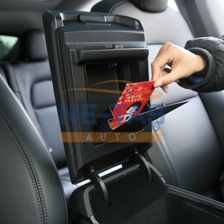 Tesla Model Y 2019-2024 Kol Dayama Arka Saklama Kutusu Bölmeli
