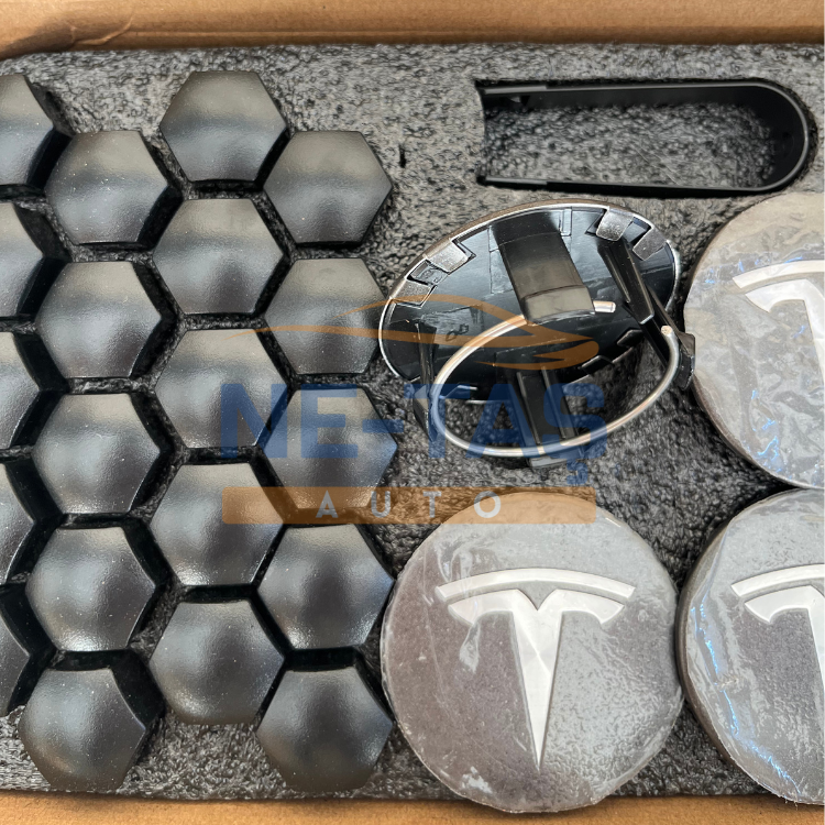 Tesla Model Y 2019-2025 Orijinal Alüminyum Jant Göbek ve Bijon (Mat) Kapakları Antrasit