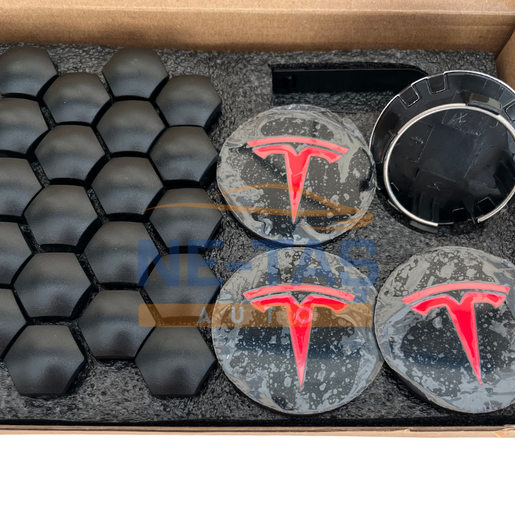 Tesla Model Y 2019-2025 Orijinal Alüminyum Jant Göbek ve Bijon Kapakları
