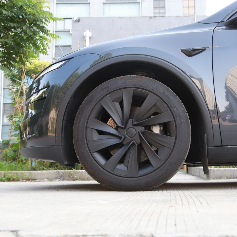 Tesla Model Y Juniper 2025 – 19 İnç V6 Mat Siyah Jant Kapağı (4’lü Set)
