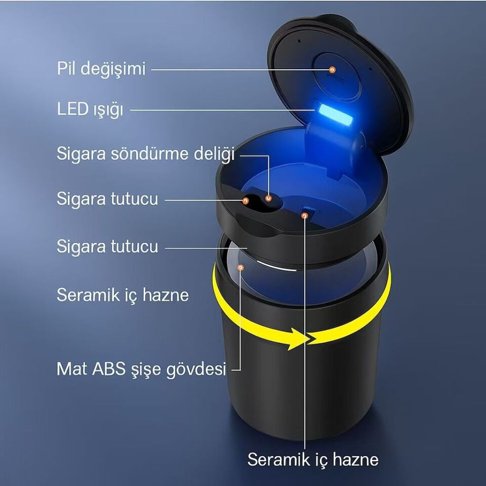 Tesla Model Y Juniper 2025 - Araç İçi Küllük Yükseklik 125 MM