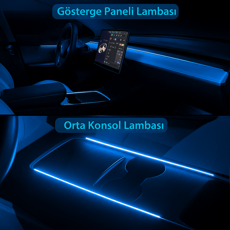 Tesla Model Y (2019-2024) LED İç Mekan Ambiyans Işık Seti