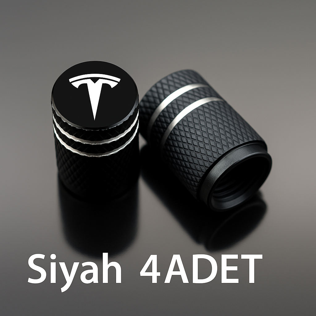Tesla Model Y Juniper 2025 & 2019-2024 Uyumlu Alüminyum Sibop Kapak Seti (Siyah Renk 4 Adet)