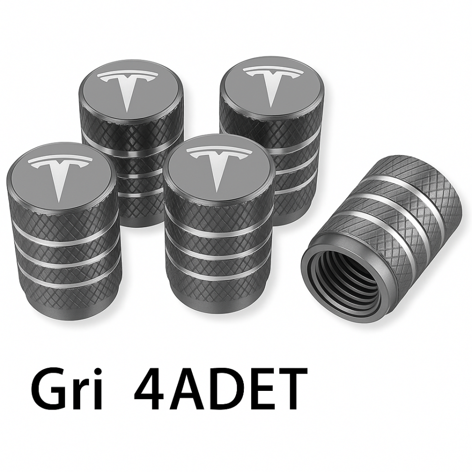 Tesla Model Y Juniper 2025 & 2019-2024 Uyumlu Alüminyum Sibop Kapak Seti (Gri Renk 4 Adet)