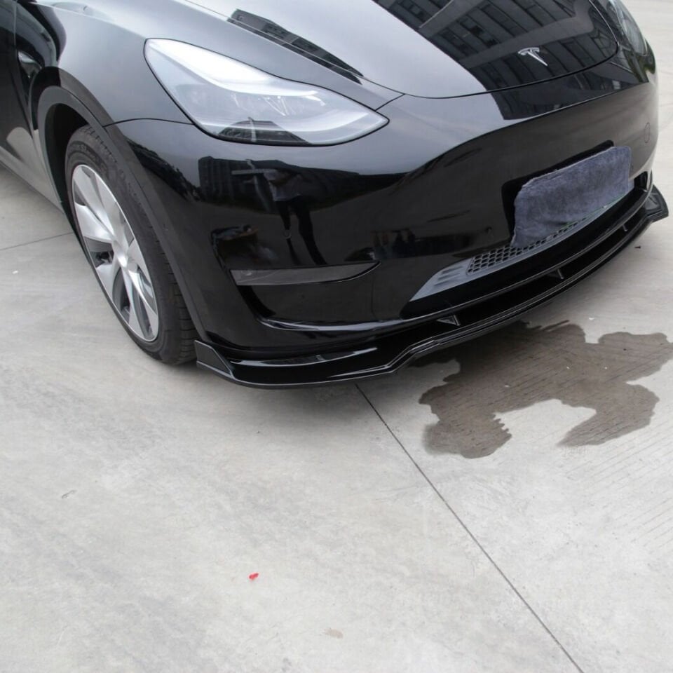 Tesla Model Y 2019-2024 Ön Tampon Lip (Parlak Siyah)