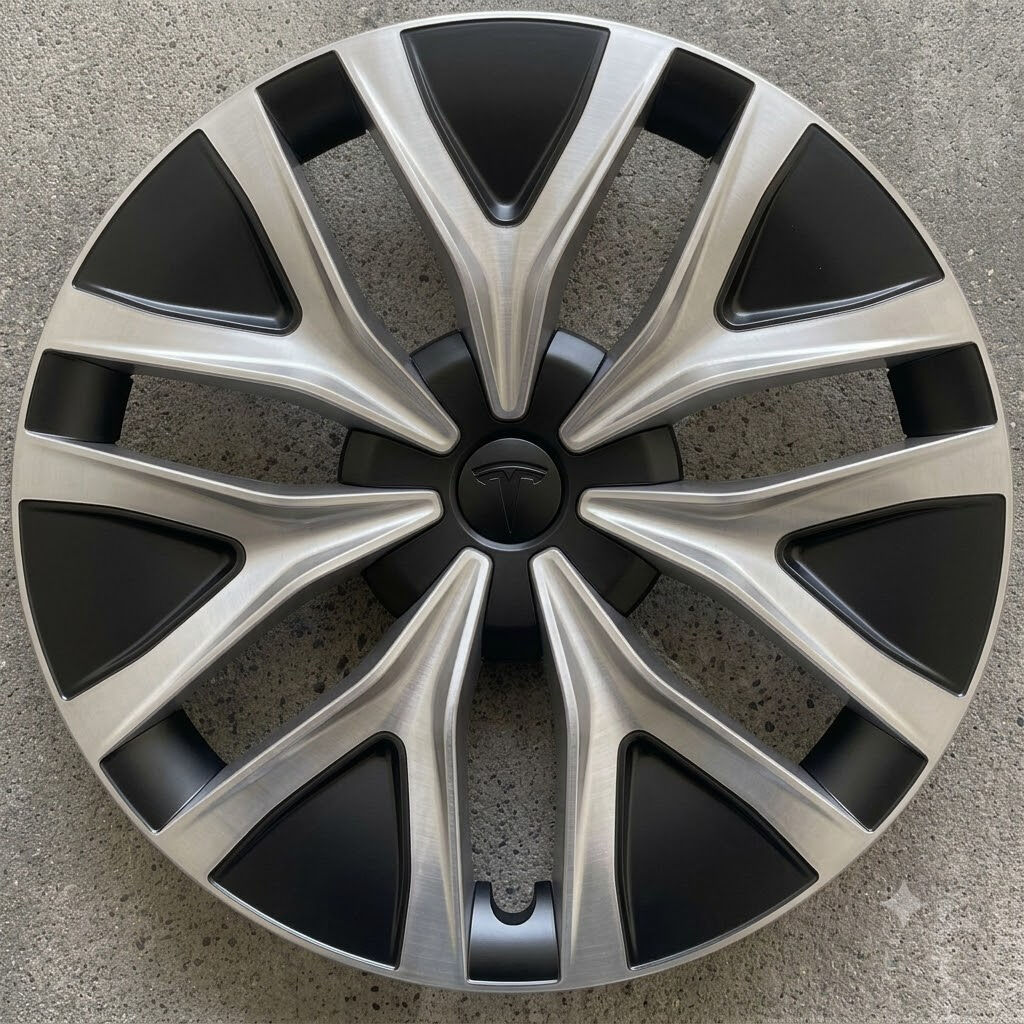 Tesla Model Y Legacy 2019-2025 Arachnid Jant Kapağı 19 İnç Siyah-Gümüş (4'lü Set)