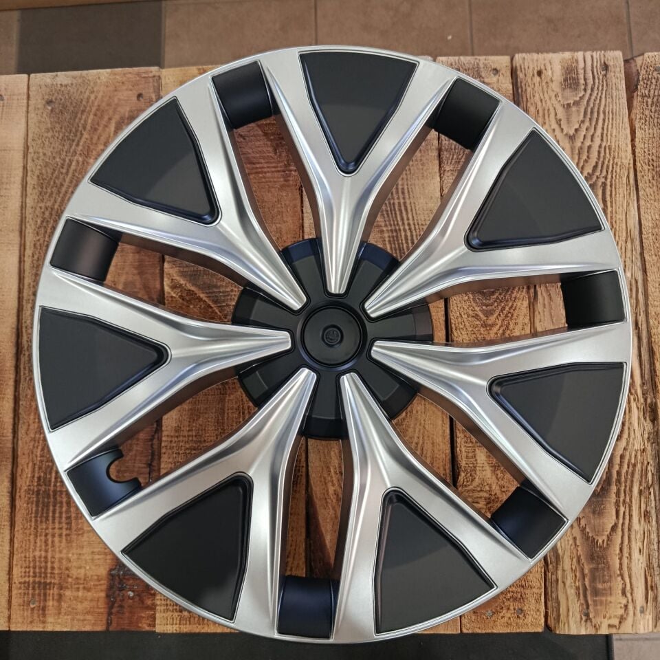 Tesla Model Y Legacy 2019-2025 Arachnid Jant Kapağı 19 İnç Siyah-Gümüş (4'lü Set)