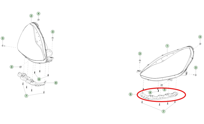 Tesla Model Y 2019-2024 Far Braketi Sol ( Çin Menşei )