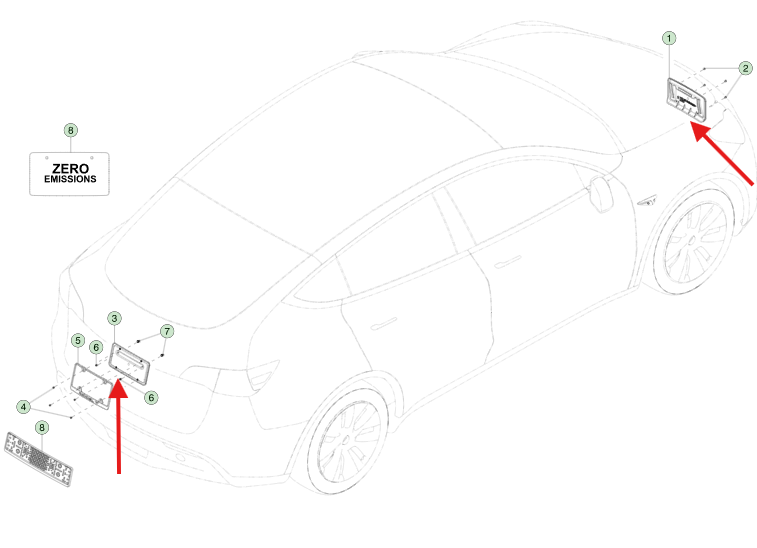 Tesla Model Y 2019-2024 Ön - Arka Plaka Tutucu ( Çin Menşei )