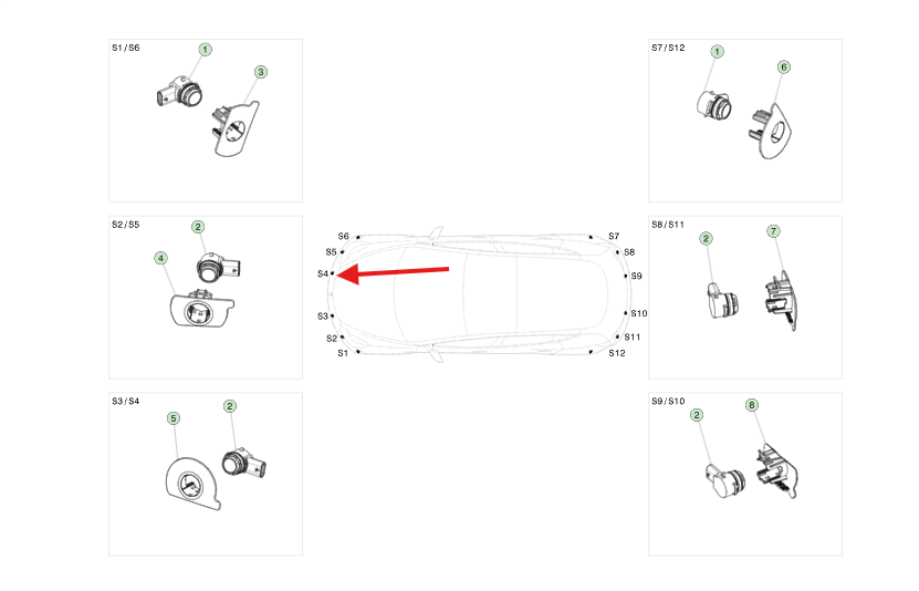 Tesla Model Y 2019-2024 Ön Tampon Park Sensör Ayağı İç Sağ ( Çin Menşei )
