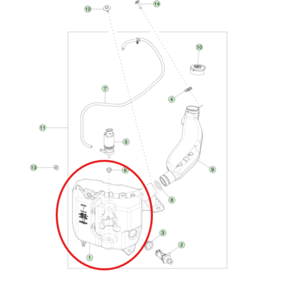 Tesla Model Y 2019-2024 Silecek Su Deposu ( Çin Menşei )