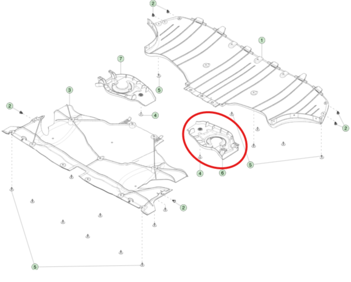 Tesla Model Y 2019-2024 Arka Salıncak Koruyucu Kapak Sol ( Çin Menşei )