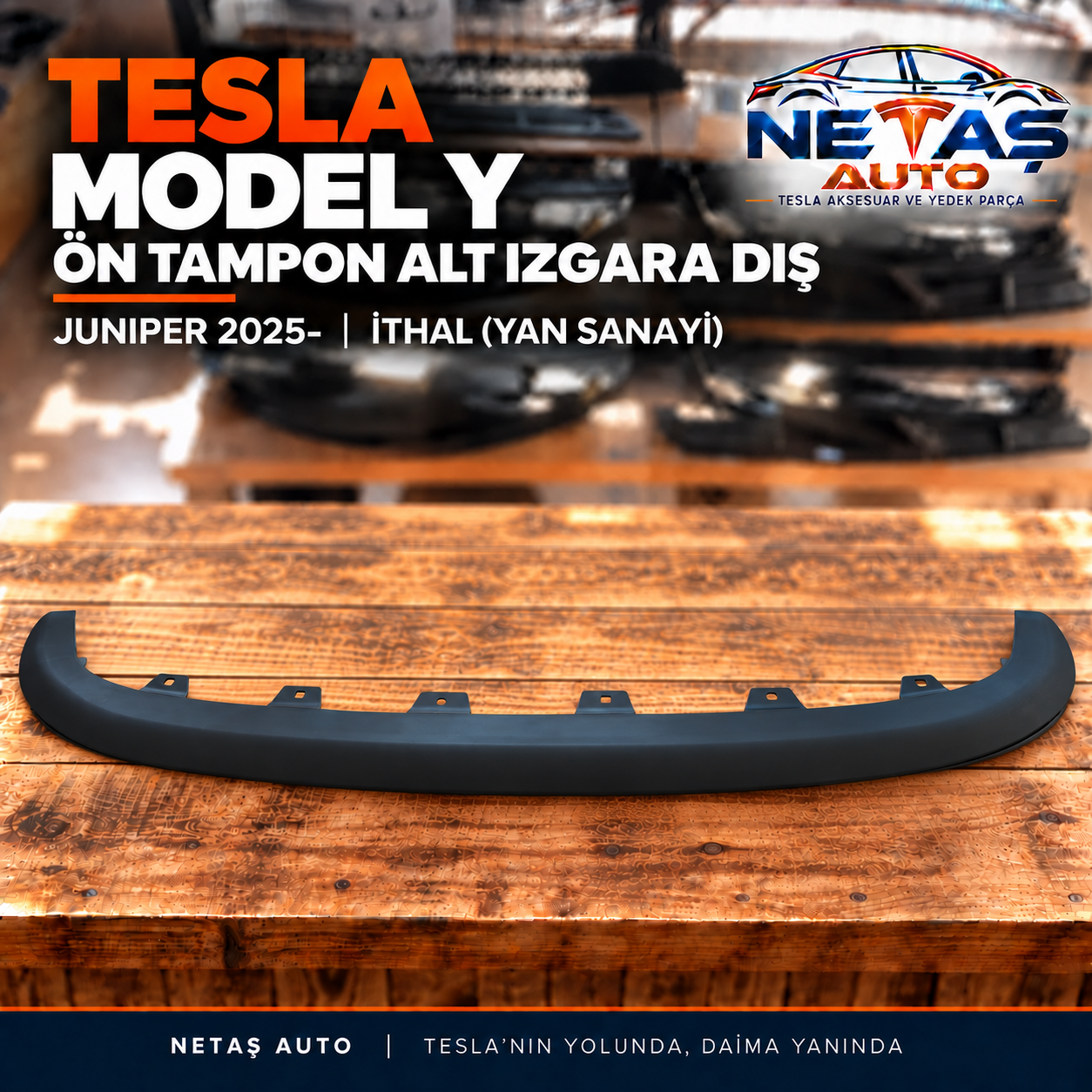 Tesla Model Y Juniper 2025- Ön Tampon Alt Izgara Dış İthal (Yan Sanayi)