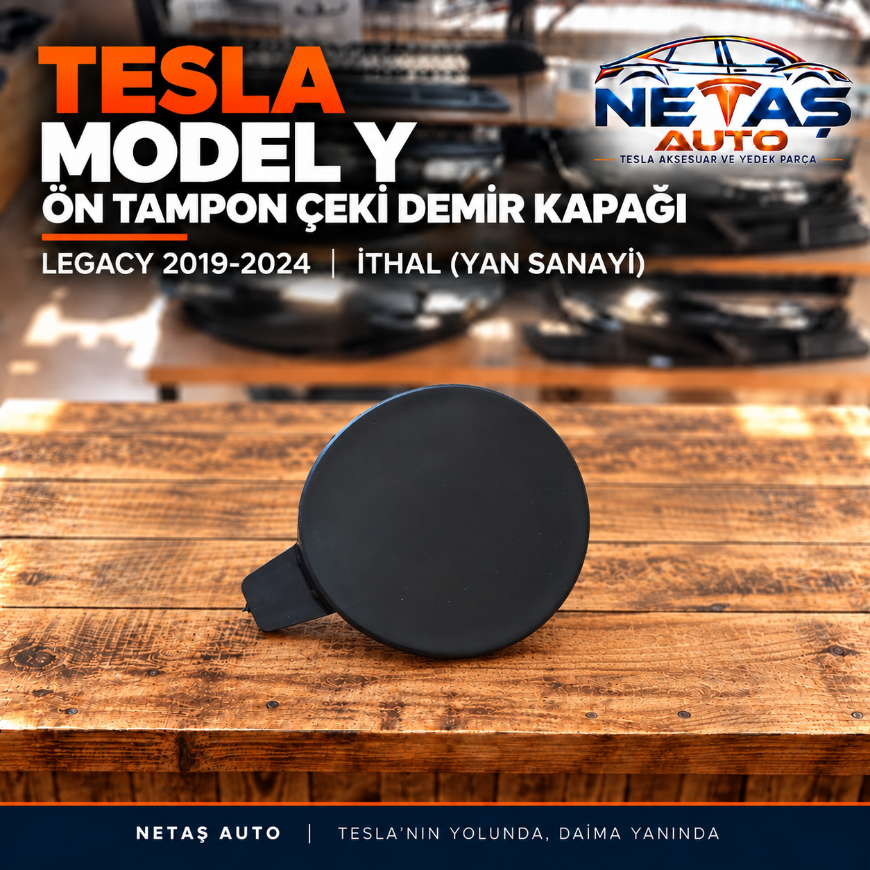Tesla Model Y Legacy 2019-2024 Ön Tampon Çeki Demir Kapağı İthal (Yan Sanayi)