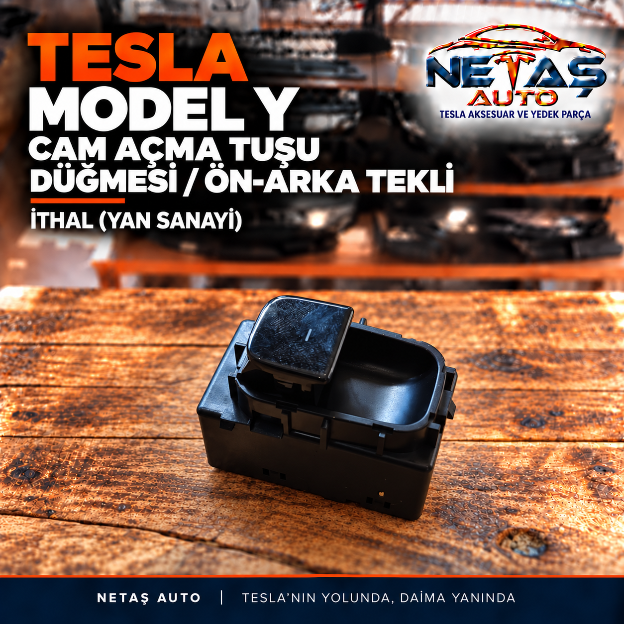 Tesla Model Y Cam Açma Tuşu Düğmesi Ön-Arka Tekli İthal (Yan Sanayi)
