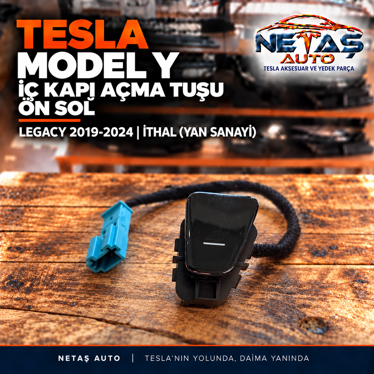 Tesla Model Y Legacy 2019-2024 İç Kapı Açma Tuşu Ön Sol İthal (Yan Sanayi)
