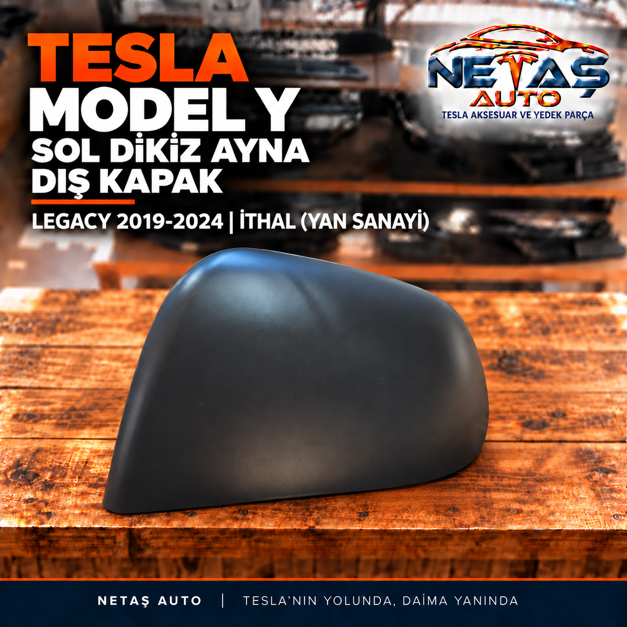 Tesla Model Y Legacy 2019-2024 Sol Dikiz Ayna Dış Kapak İthal (Yan Sanayi)