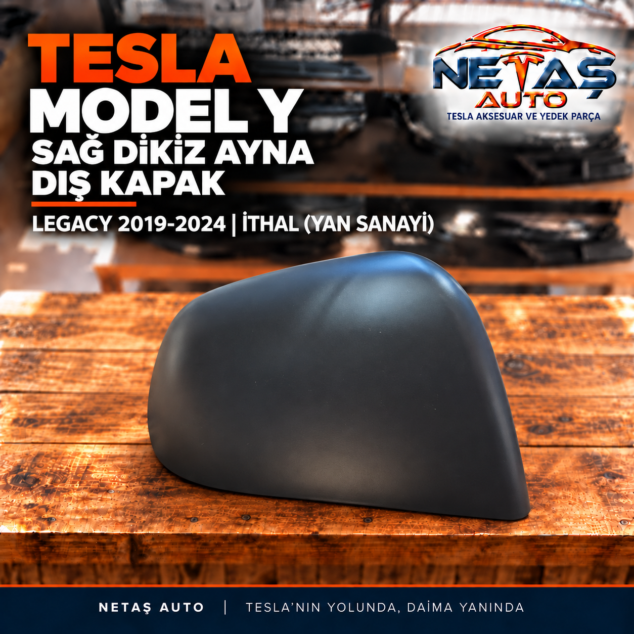 Tesla Model Y Legacy 2019-2024 Sağ Dikiz Ayna Dış Kapak İthal (Yan Sanayi)