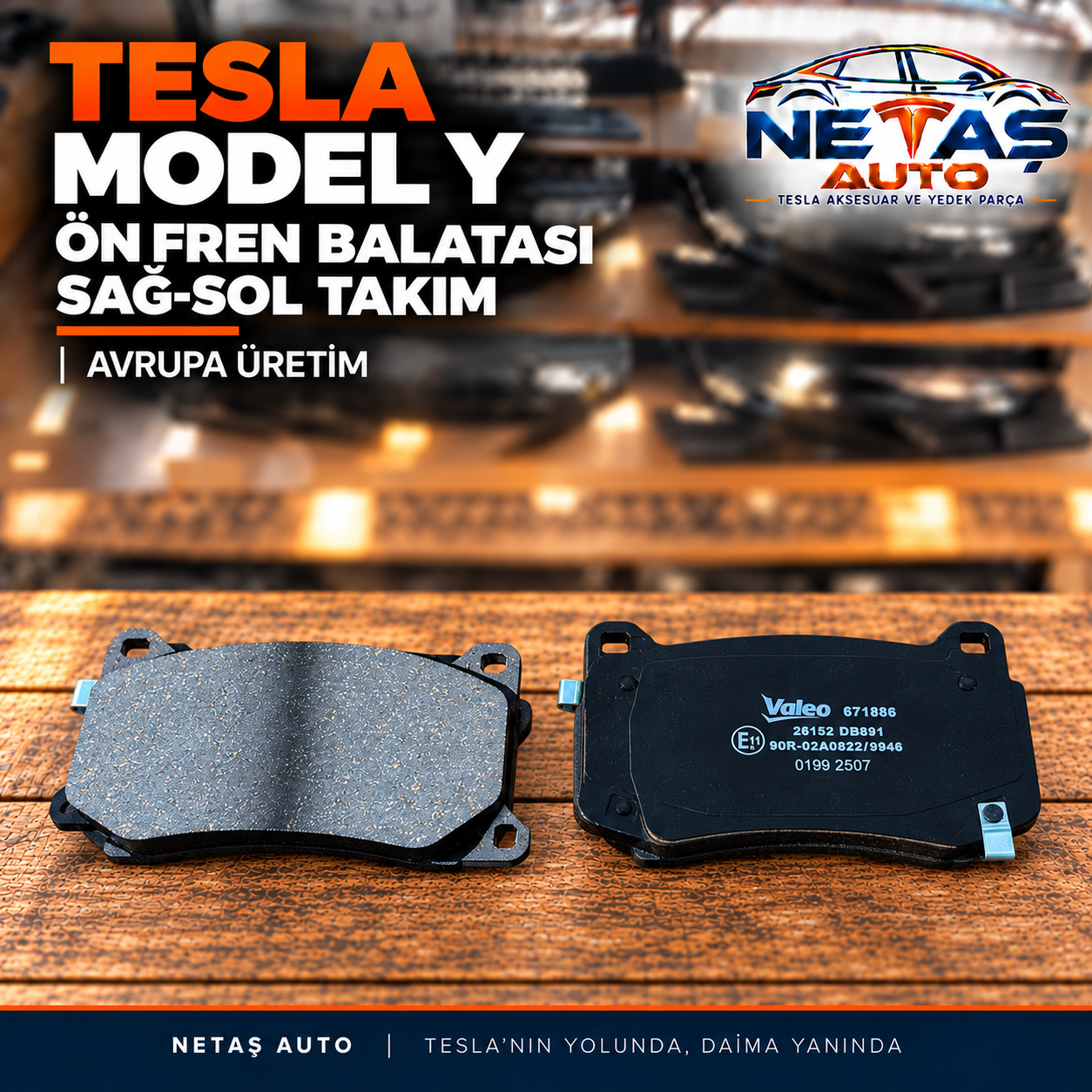 Tesla Model Y Ön Fren Balatası Sağ-Sol Takım Avrupa Üretim