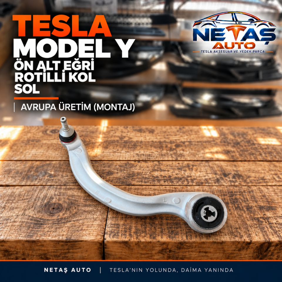 Tesla Model Y Ön Alt Eğri Rotilli Kol Sol Avrupa Üretim