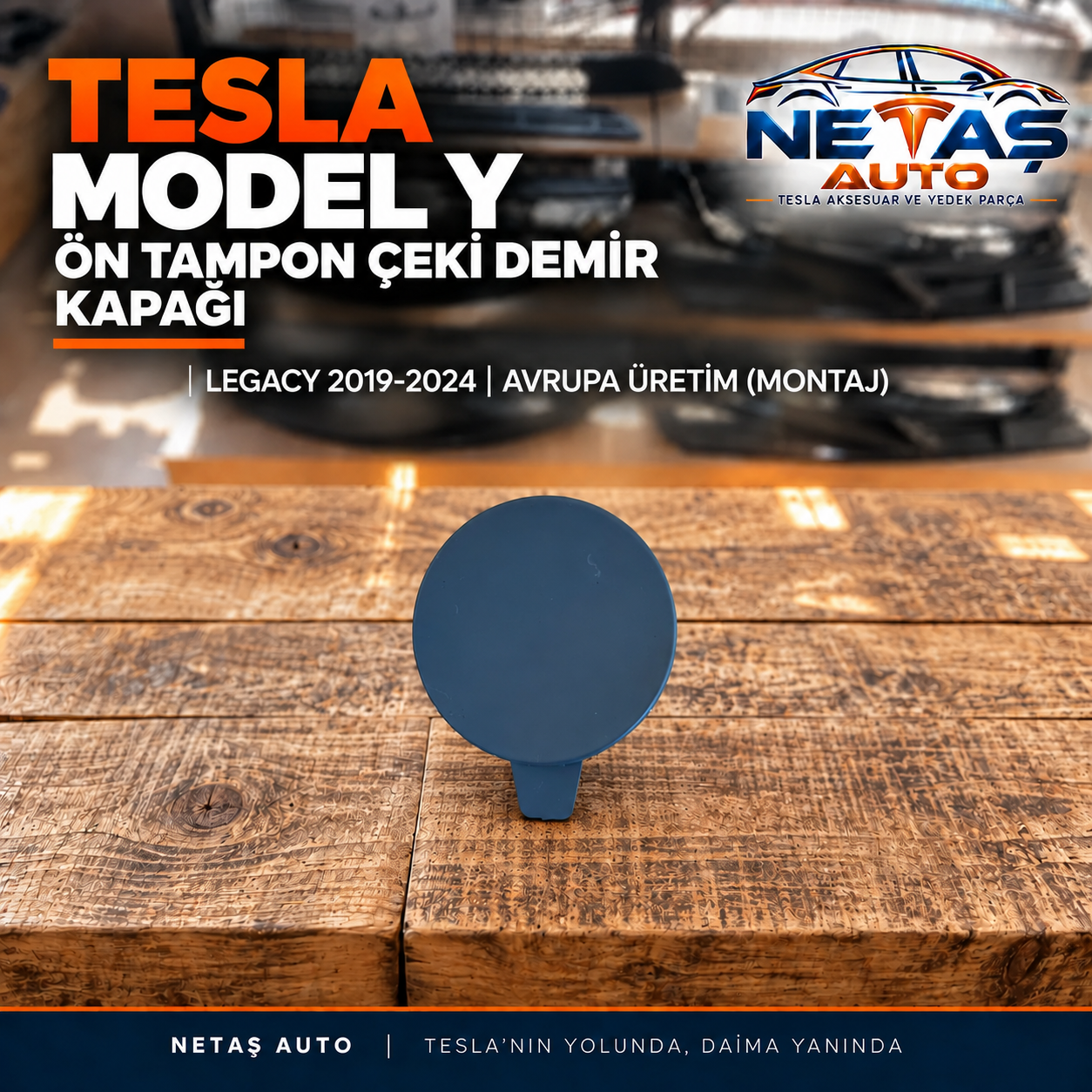 Tesla Model Y Legacy 2019-2024 Ön Tampon Çeki Demir Kapağı Avrupa Üretim