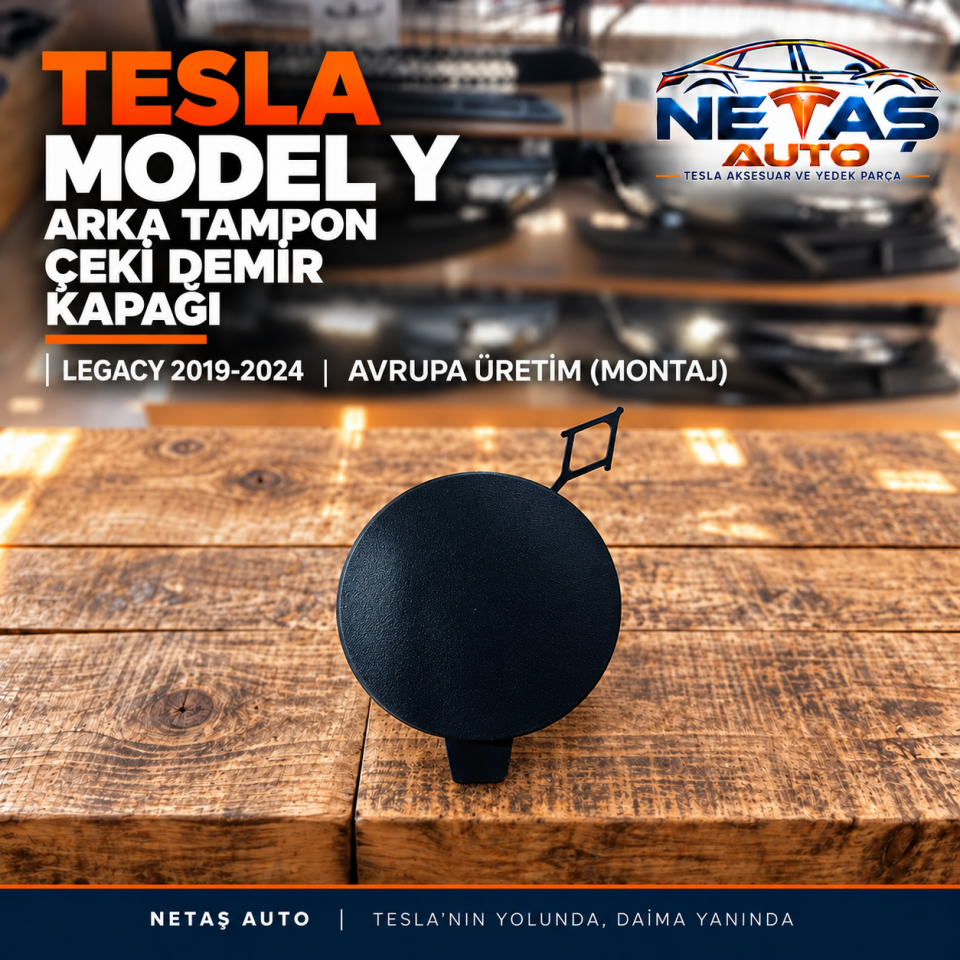 Tesla Model Y Legacy 2019-2024 Arka Tampon Çeki Demir Kapağı Avrupa Üretim