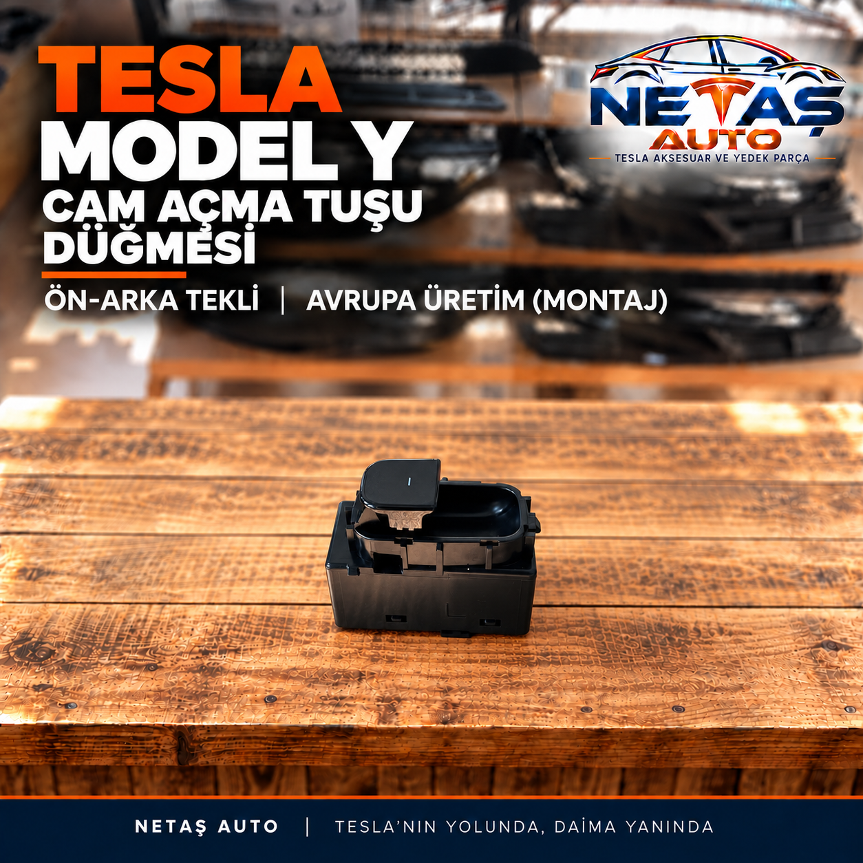 Tesla Model Y Cam Açma Tuşu Düğmesi Ön-Arka Tekli Avrupa Üretim