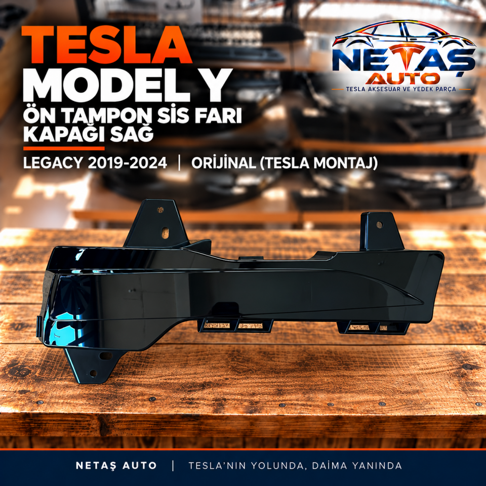 Tesla Model Y Legacy SR 2019-2024 Ön Tampon Sis Farı Kapağı Sağ Orjinal (Tesla)