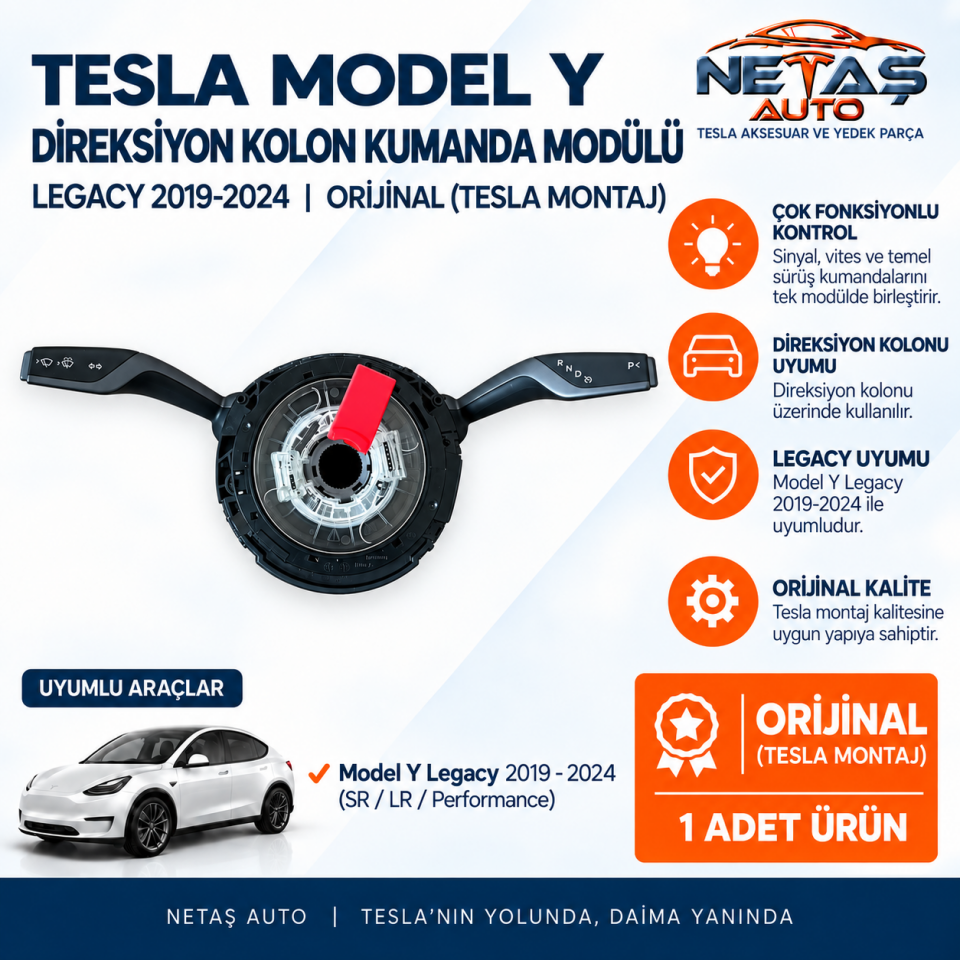 Tesla Model Y Legacy 2019-2024 Direksiyon Kolon Kumanda Modülü Orjinal (Tesla)