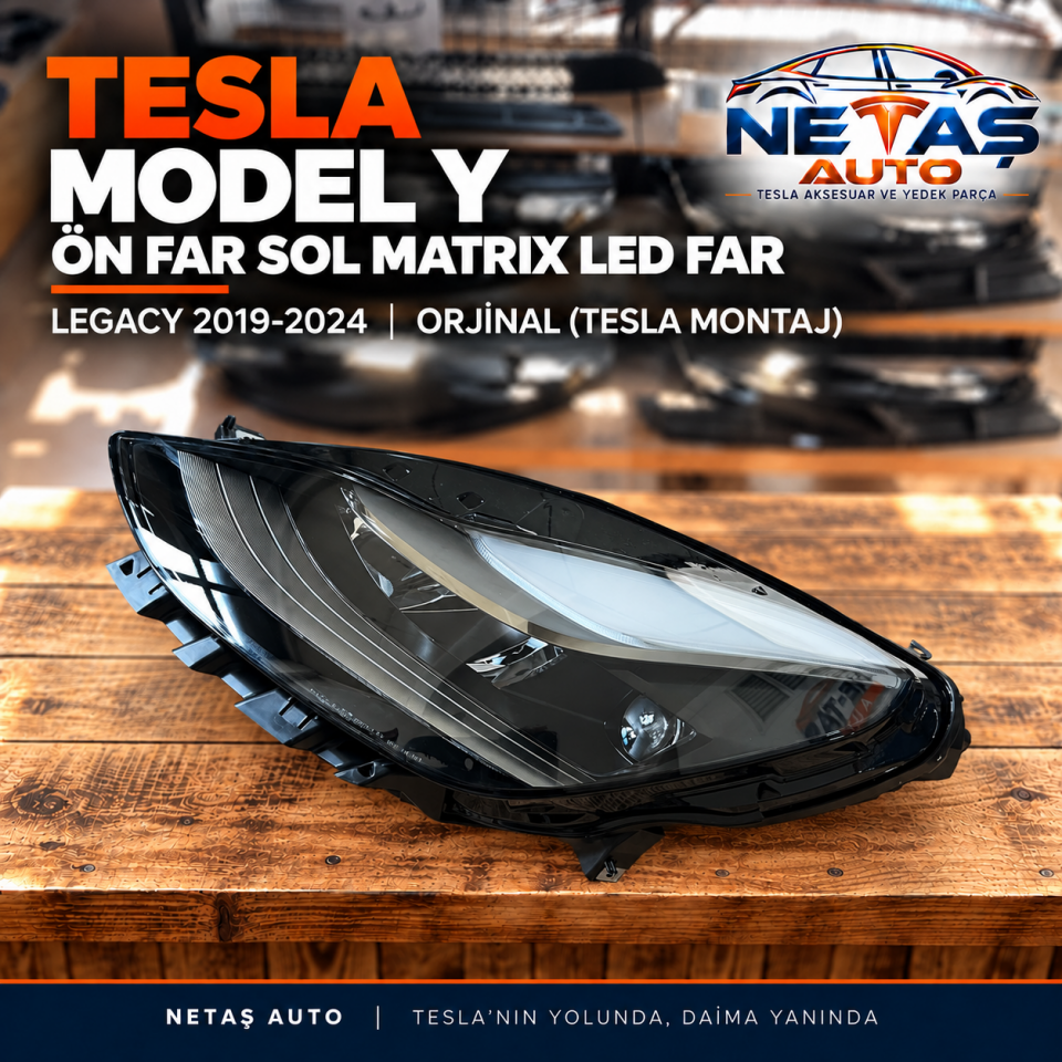 Tesla Model Y Legacy 2019-2024 Ön Far Sol Matrix LED Far Orjinal (Tesla)