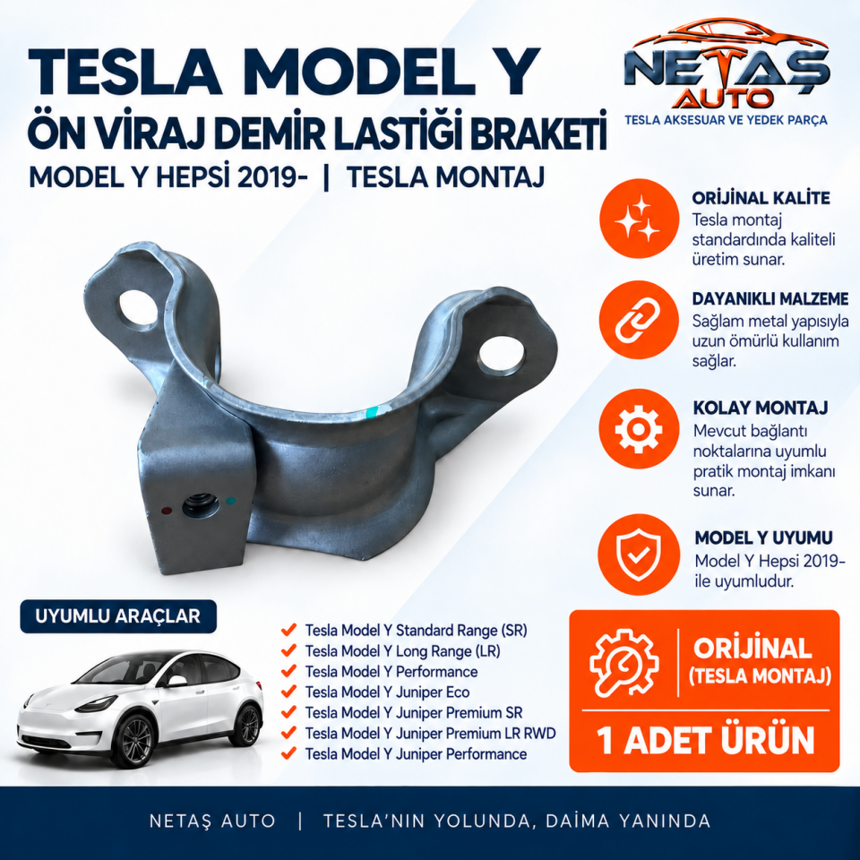 Tesla Model Y Ön Viraj Demir Lastiği Braketi Sağ-Sol Orjinal (Tesla)