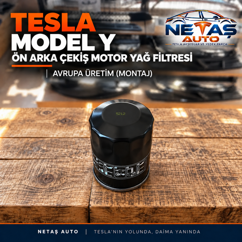 Tesla Model Y Ön Arka Çekiş Motor Yağ Filtresi Avrupa Üretim