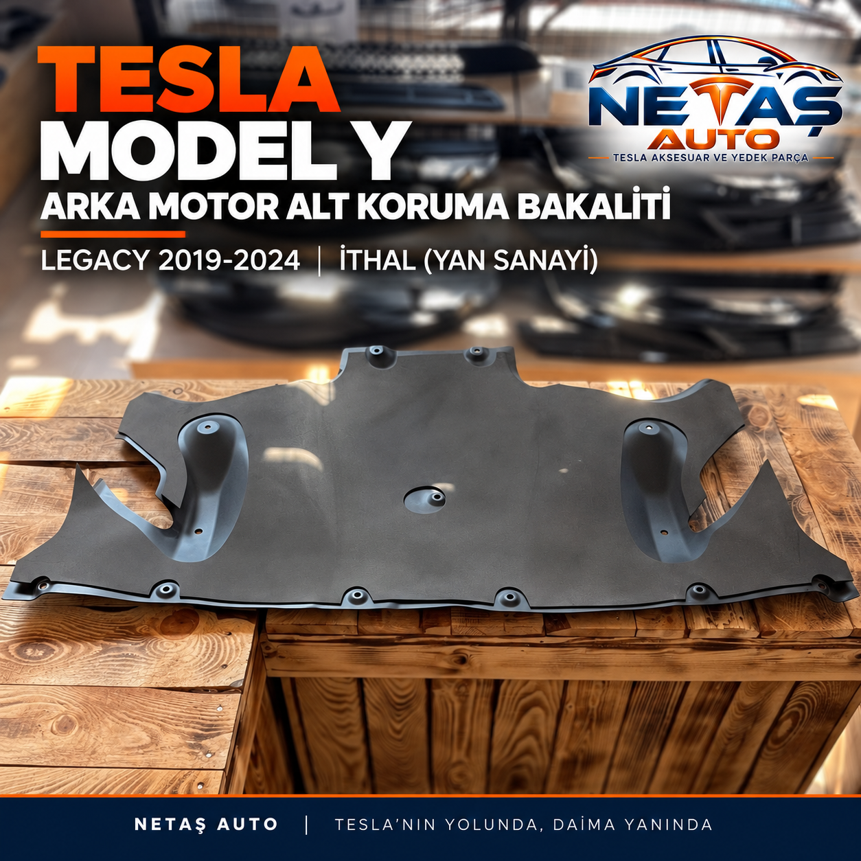 Tesla Model Y Legacy 2019-2024 Arka Motor Alt Koruma Bakaliti (Demir) İthal (Yan Sanayi)