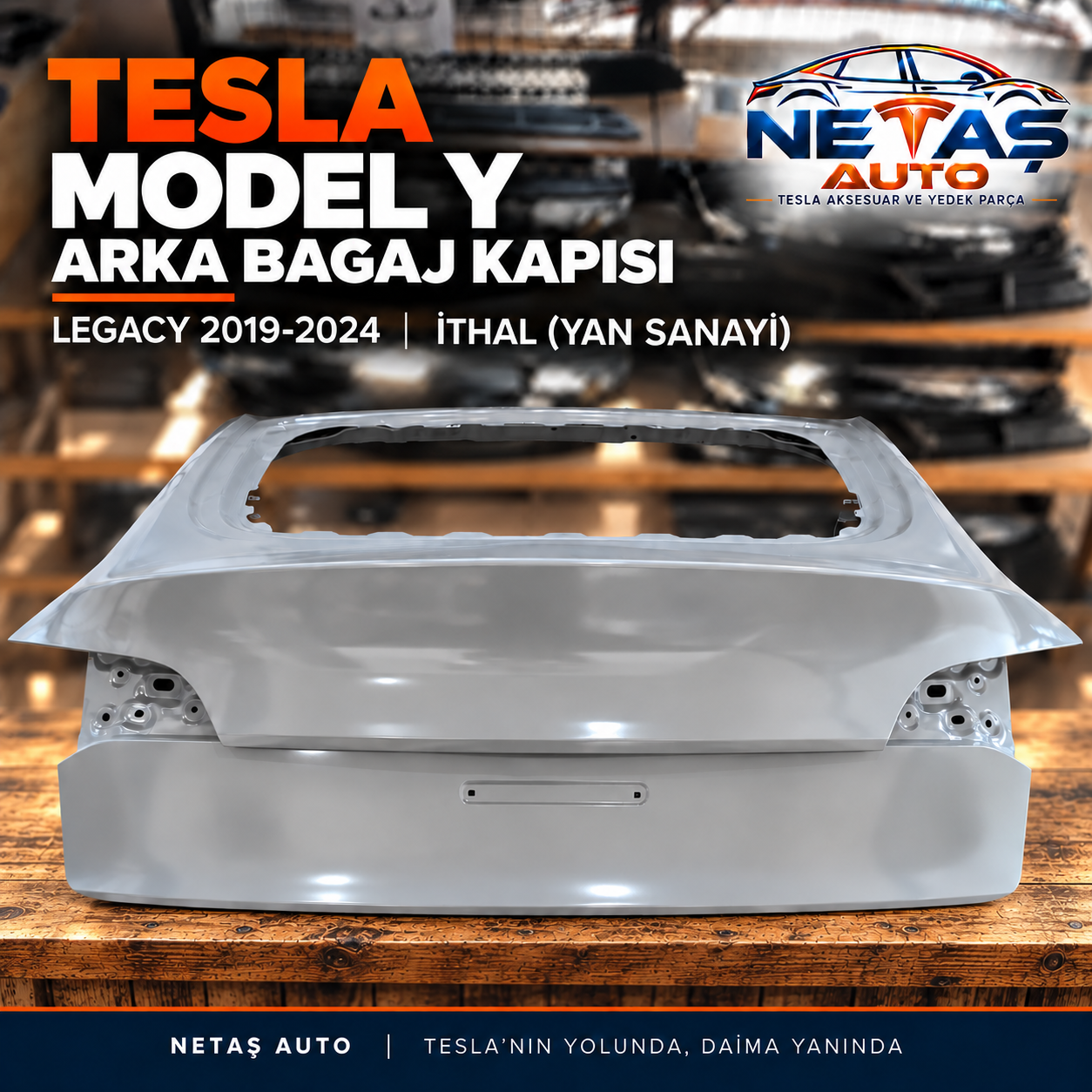 Tesla Model Y Legacy 2019-2024 Arka Bagaj Kapısı İthal (Yan Sanayi)